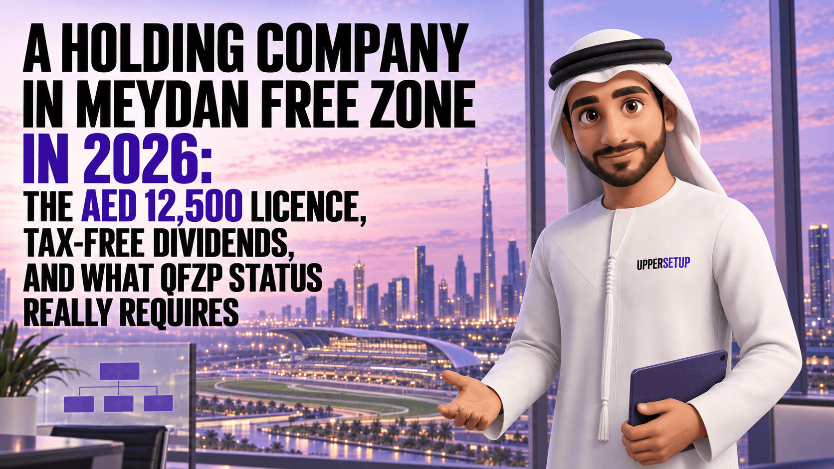A Holding Company in Meydan Free Zone in 2026: the AED 12,500 Licence, Tax-Free Dividends, and What QFZP Status Really Requires