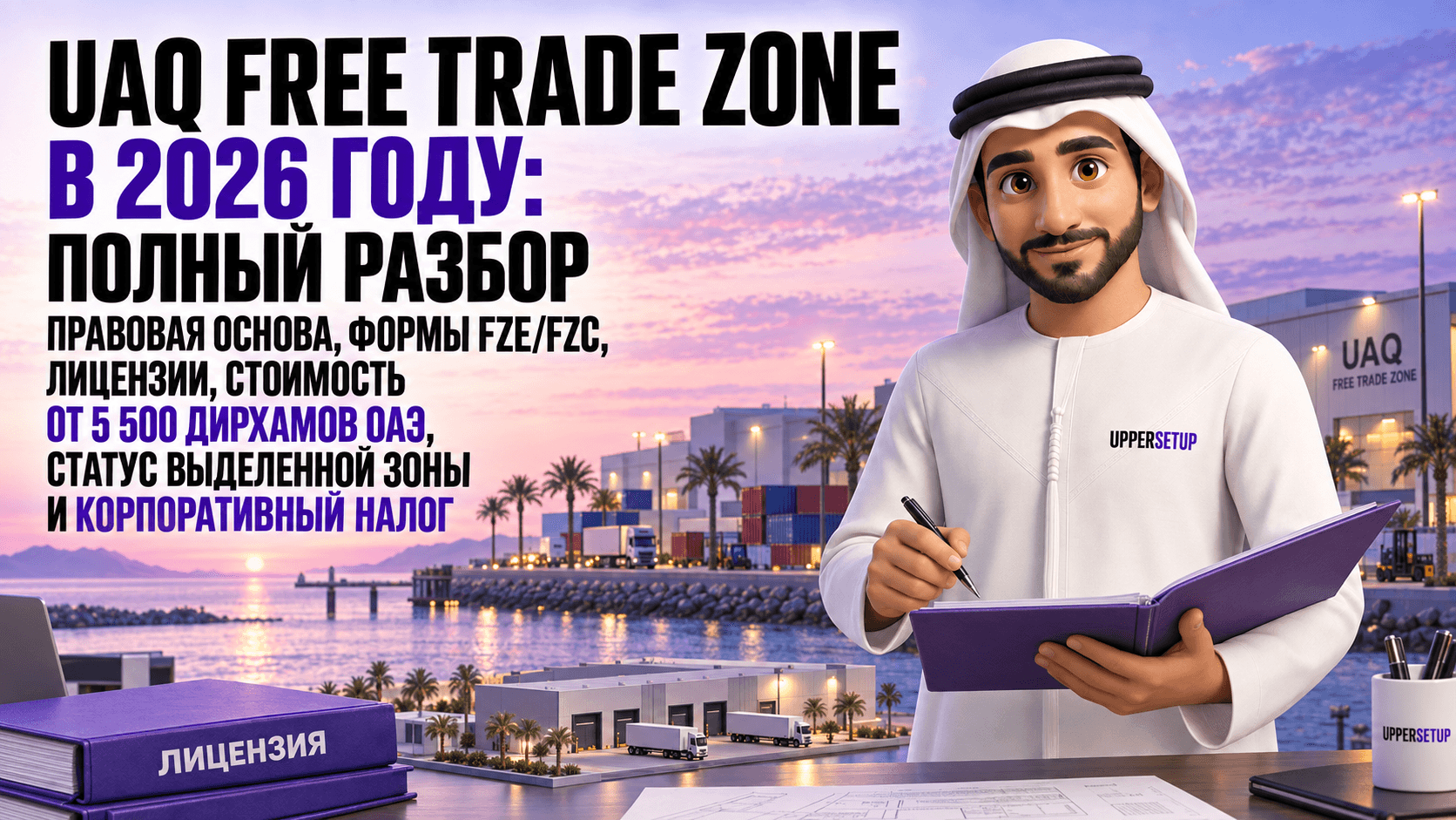 UAQ Free Trade Zone в 2026 году: полный разбор — правовая база, формы FZE/FZC, лицензии, стоимость от AED 5 500, статус Designated Zone и корпоративный налог