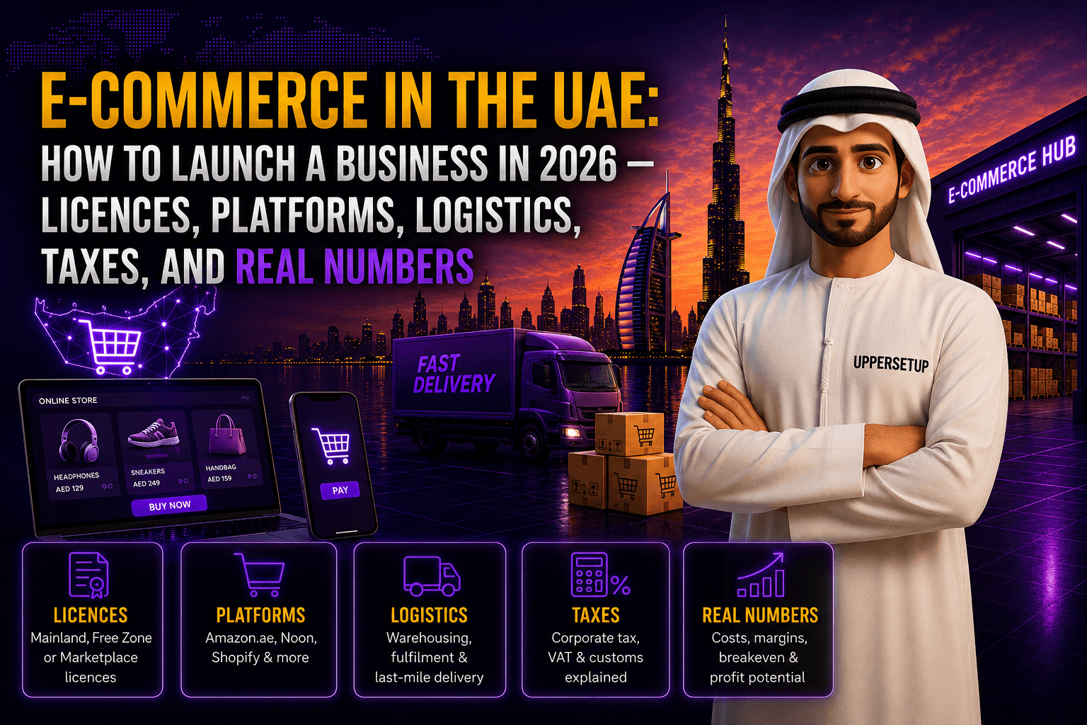 E-Commerce in the UAE: How to Launch a Business in 2026 — Licences, Platforms, Logistics, Taxes, and Real Numbers