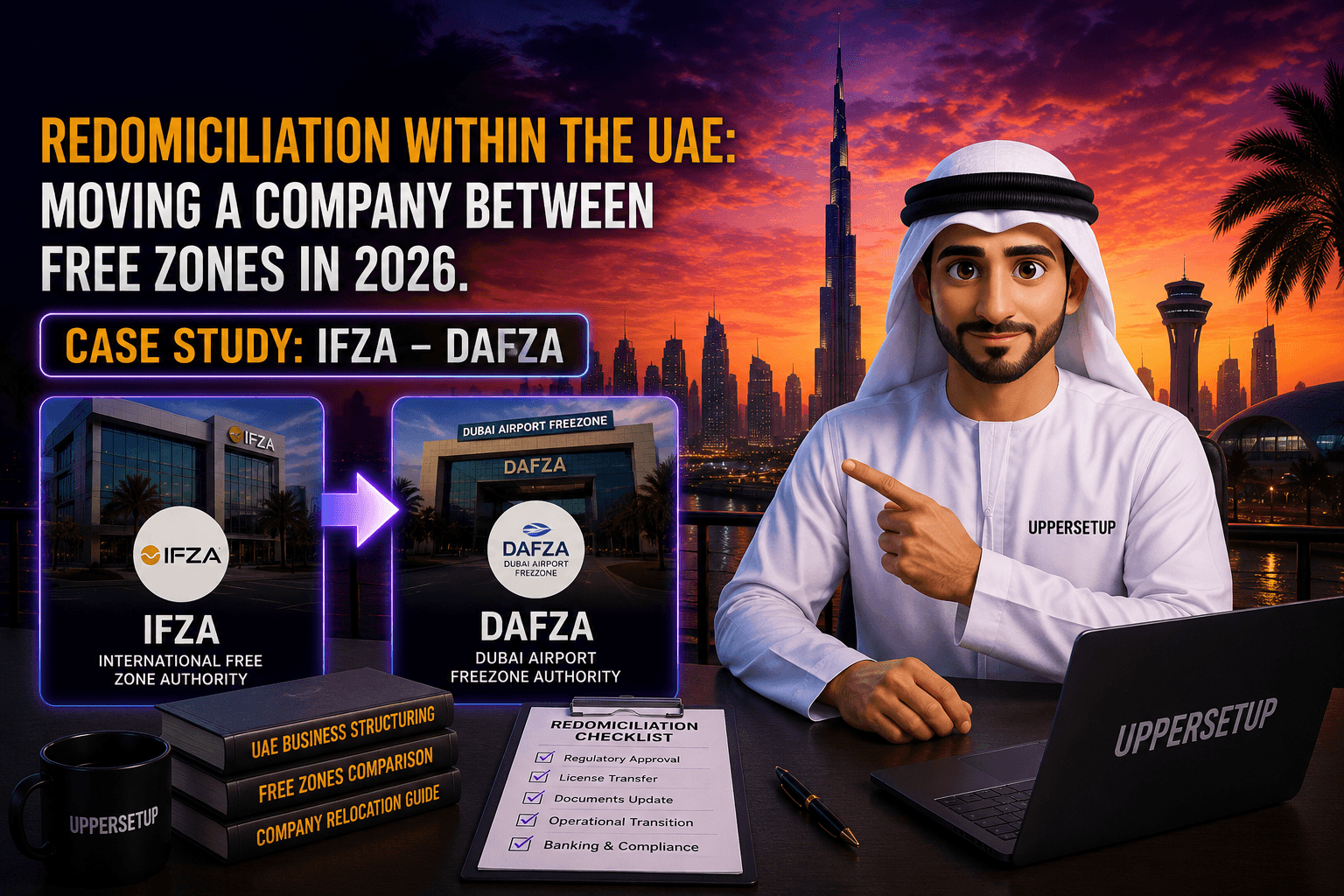 Redomiciliation Within the UAE: Moving a Company Between Free Zones in 2026. Case Study: IFZA - DAFZA