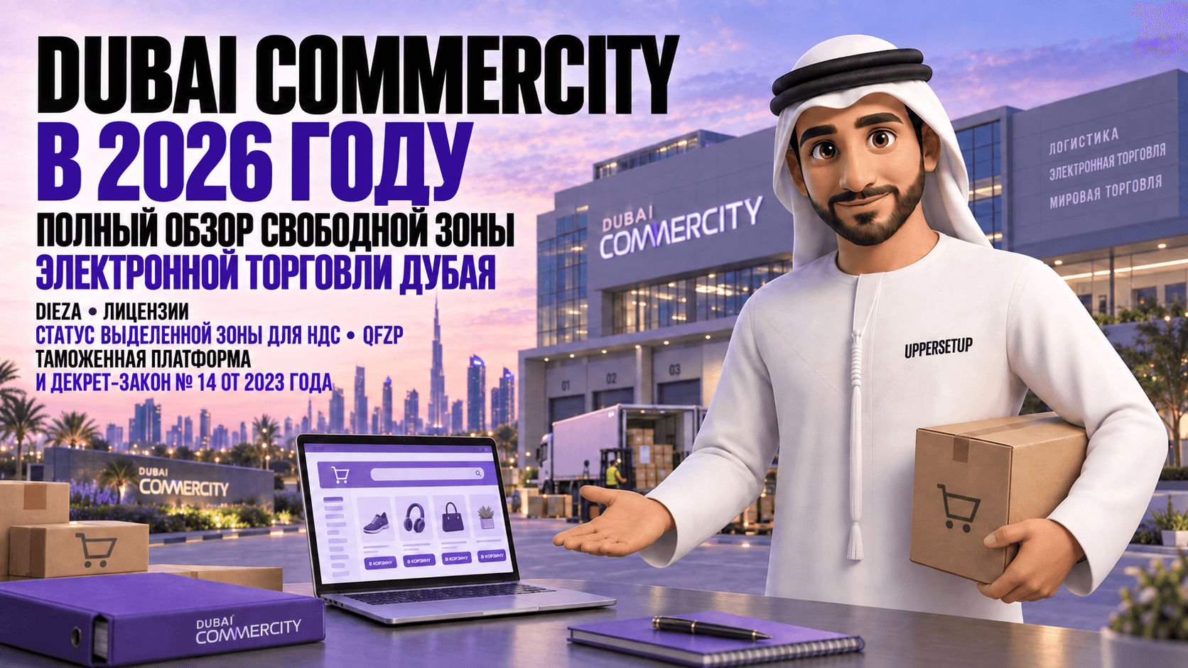 Dubai CommerCity в 2026 году: полный разбор свободной зоны для электронной коммерции — DIEZA, лицензии, статус Designated Zone по НДС, QFZP, таможенная платформа и Закон № 14 от 2023 года