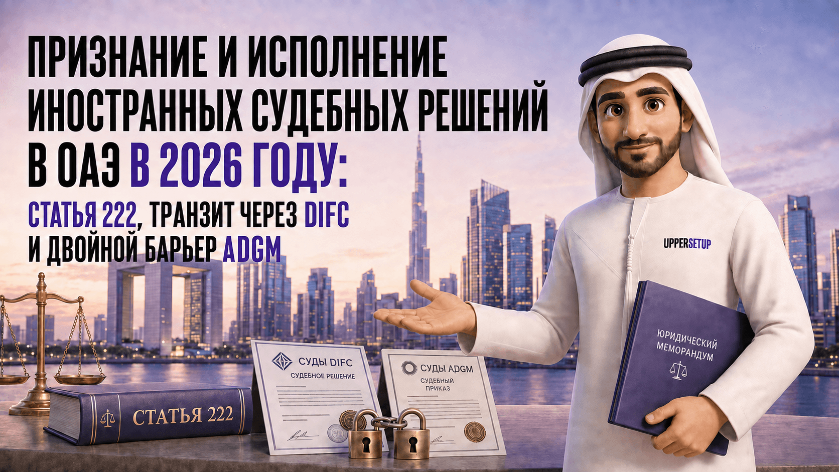 Признание и исполнение иностранных судебных решений в ОАЭ в 2026 году: статья 222, conduit-маршрут DIFC и двойной замок ADGM