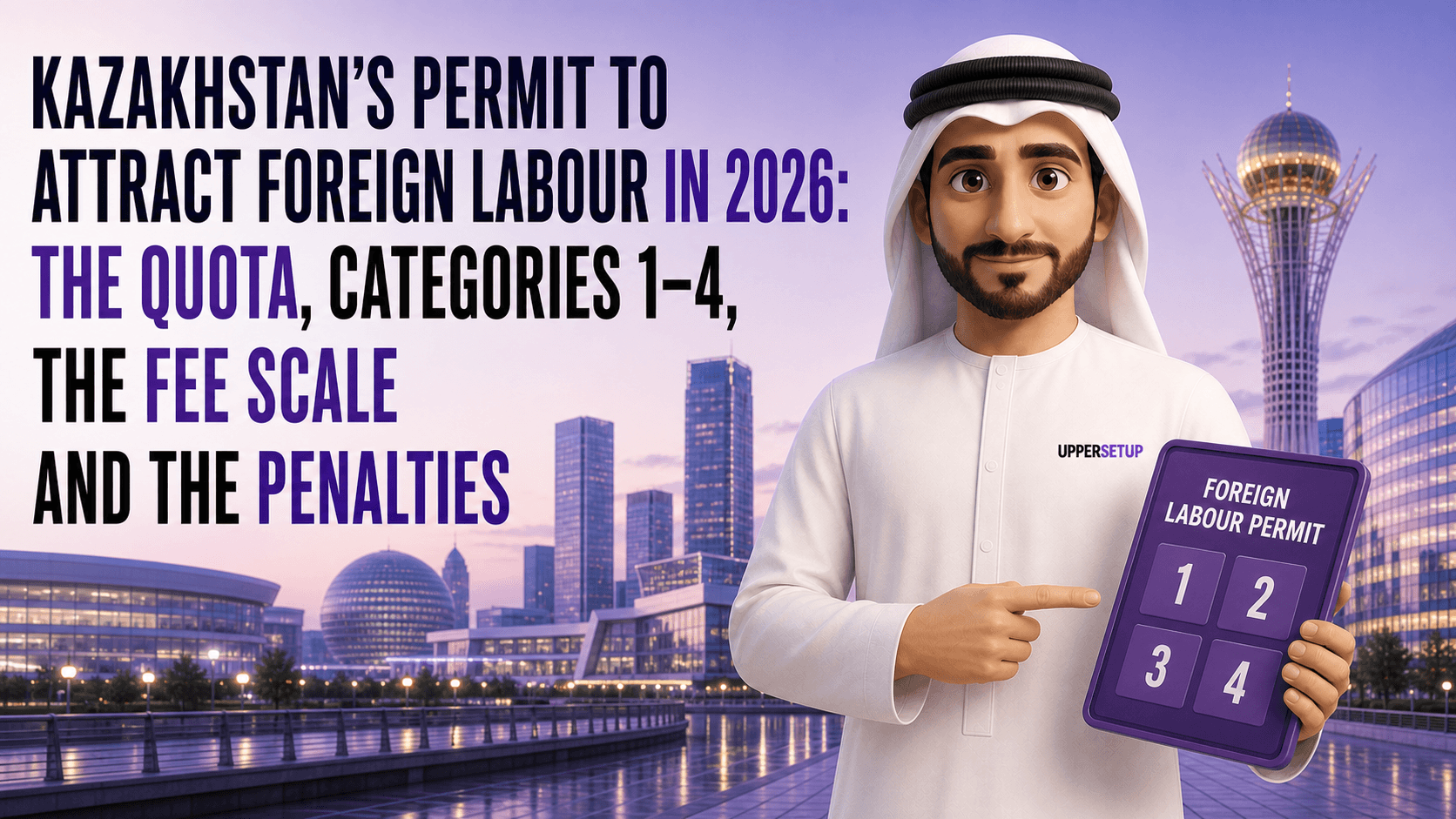 Kazakhstan’s Permit to Attract Foreign Labour in 2026: The Quota, Categories 1–4, the Fee Scale and the Penalties
