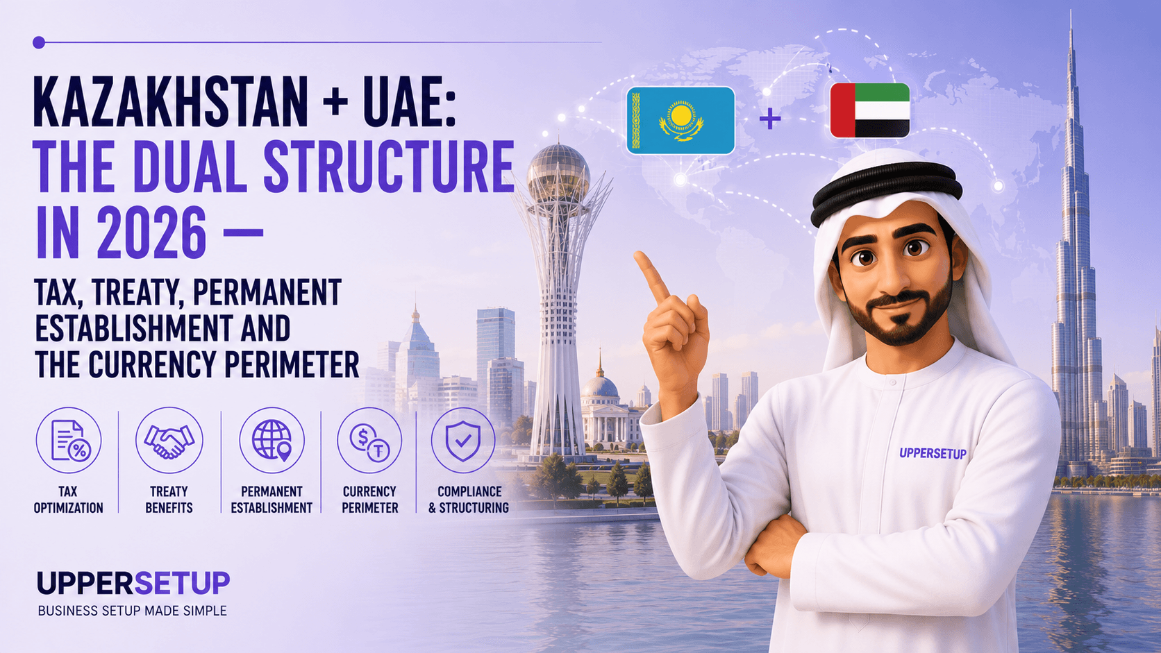 Kazakhstan + UAE: The Dual Structure in 2026 — Tax, Treaty, Permanent Establishment and the Currency Perimeter